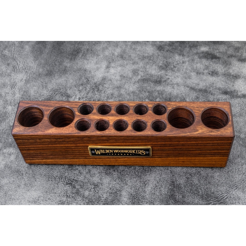 Galen Leather Galen Leather Wood Desk Organizer Portapenne ed Accessori in Legno di Noce