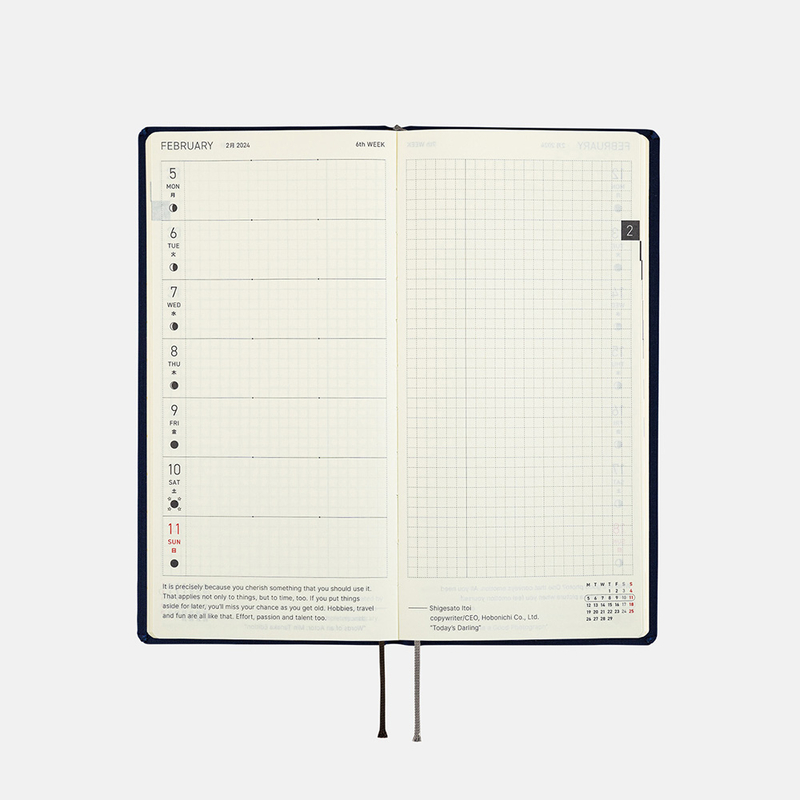 Hobonichi Techo Weeks Colors Deep Navy Agenda 2025 Settimanale Spring