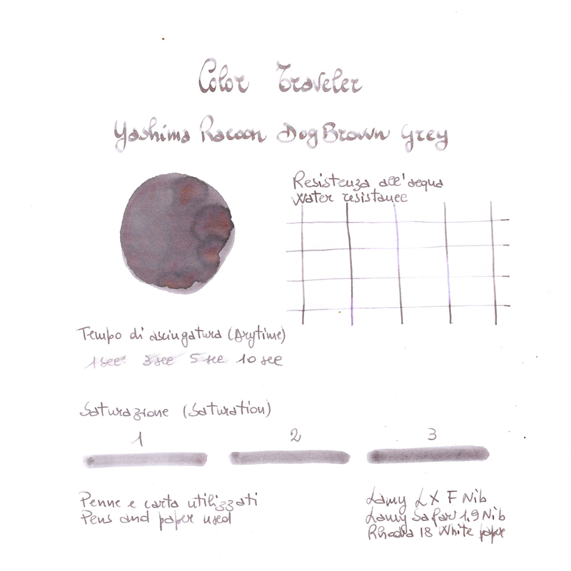 Color Traveler Color Traveler Yashima Raccoon Dog Brown Grey Ink Bottle 30 ml