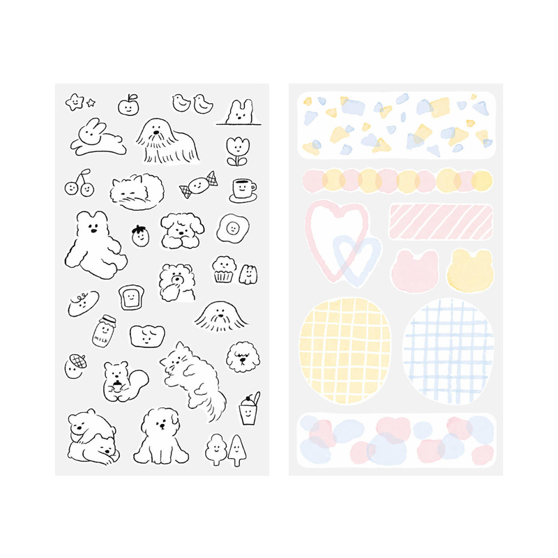Midori Midori Sticker Two Sheets Cute Motif