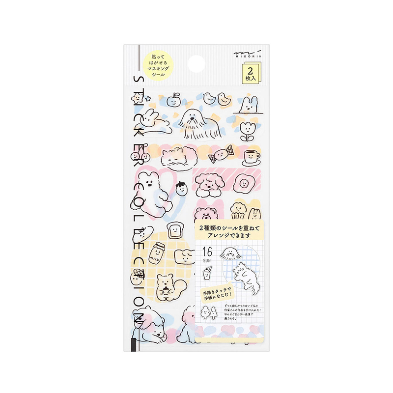 Midori Midori Sticker Two Sheets Cute Motif