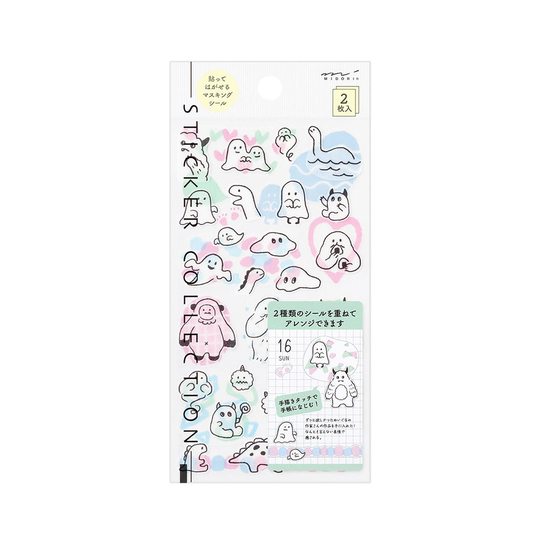 Midori Sticker Two Sheets Adesivi Decorativi Monster