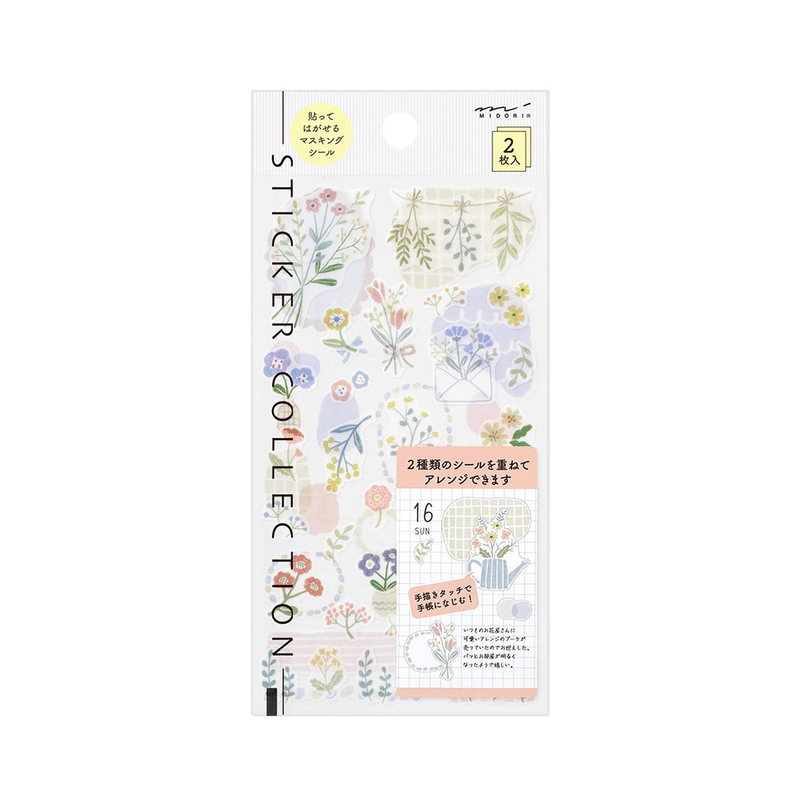 Midori Midori Sticker Two Sheets Flower