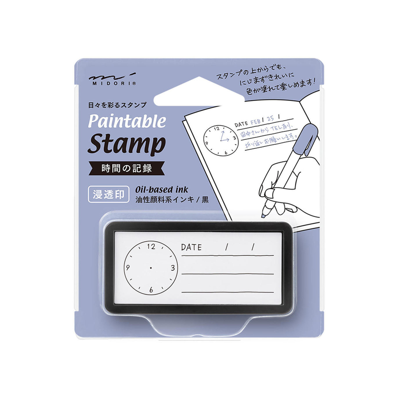 Midori Midori Paintable Stamp Pre-Inked Half-Size Keep Track of Time