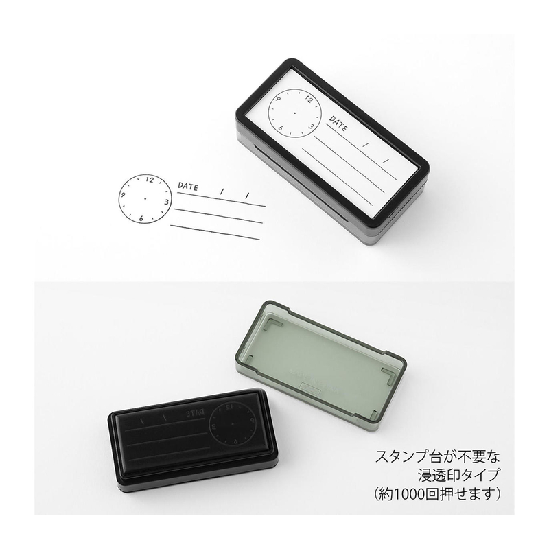 Midori Midori Paintable Stamp Pre-Inked Half-Size Keep Track of Time