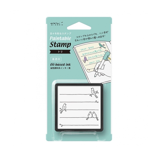 Midori Paintable Stamp Pre-Inked Bird