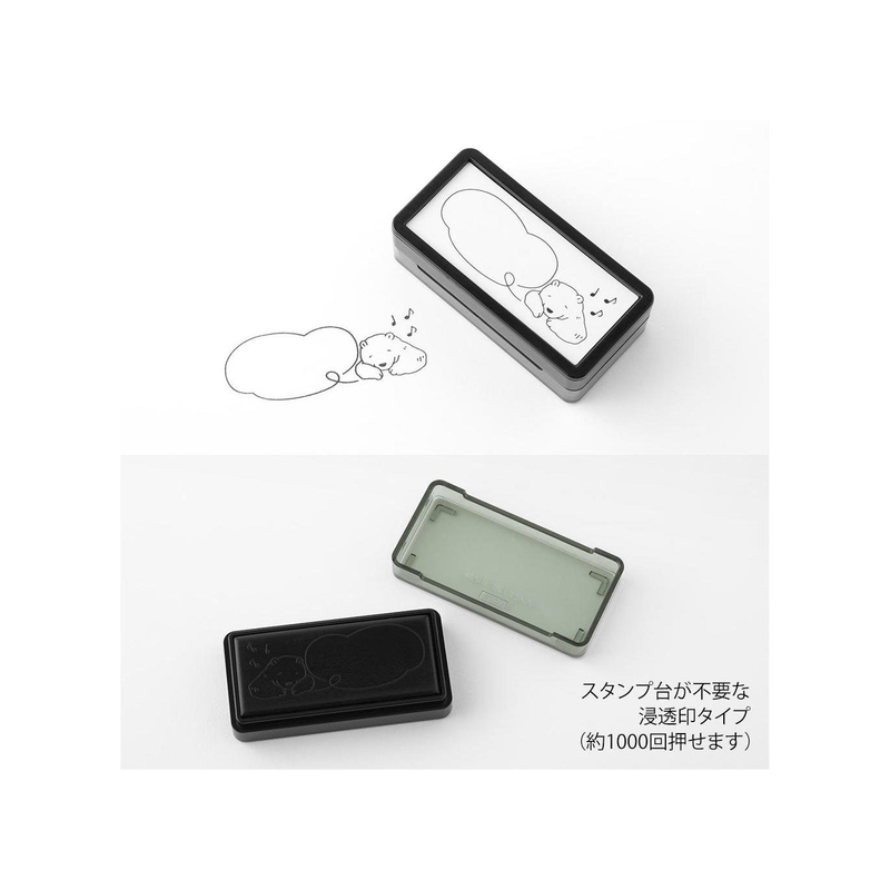 Midori Midori Timbro Preinchiostrato Half-Size Bear Speech Balloon