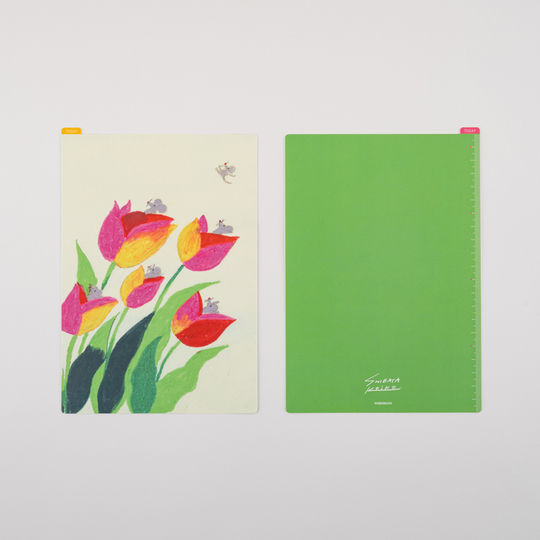 Hobonichi Pencil Board Keiko Shibata: Swaying tulips Sottopagina per Cousin A5