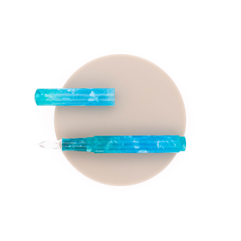 Guitar Guitar Portable Dip Pen with Glass Nib Jelly Blue