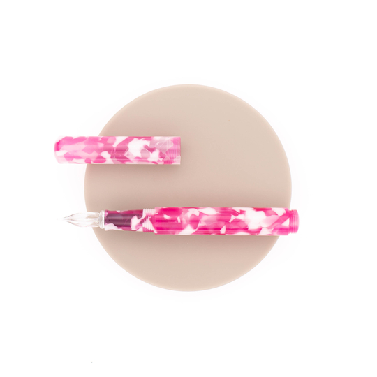 Guitar Portable Dip Pen with Glass Nib Jelly Pink