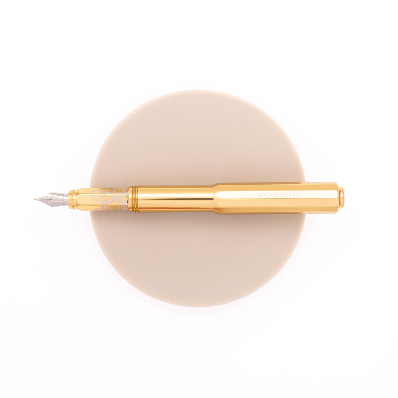 Ferris Wheel Press Ferris Wheel Press Aluminum Carousel Fountain Pen Plaited Gold Tress Limited Edition