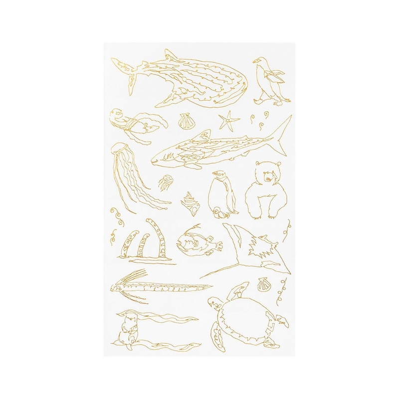 Midori Midori Foil Transfer Sticker Sea Creatures