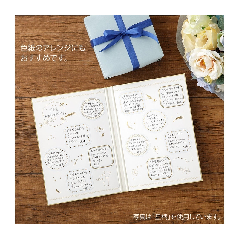 Midori Midori Foil Transfer Sticker Happy Motifs for Record
