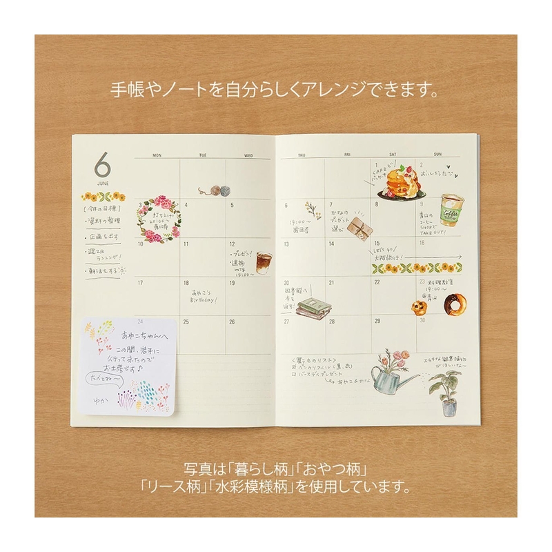 Midori Midori Transfer Sticker Watercolor Patterns