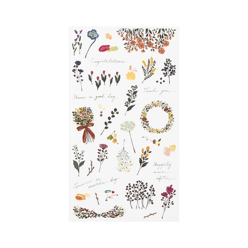 Midori Midori Transfer Sticker Adesivi con Motivo Floreale