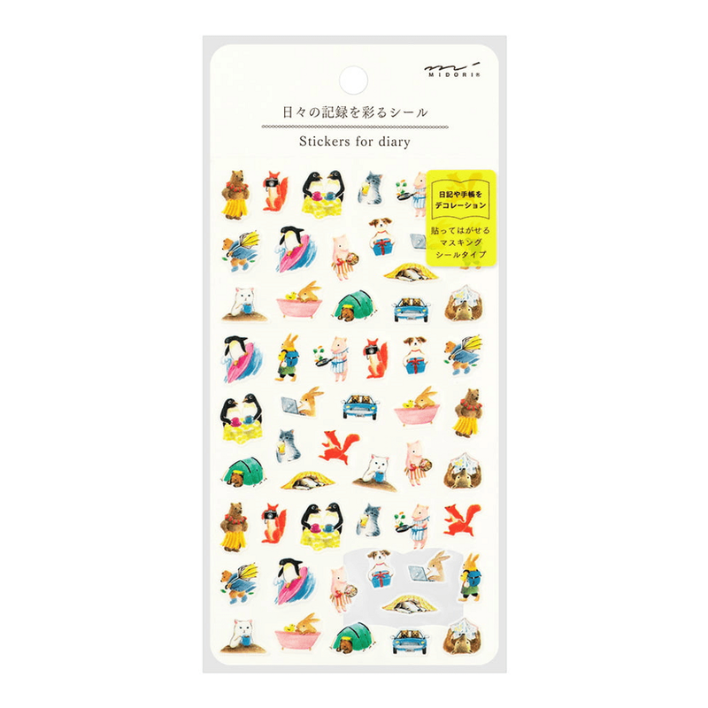 Midori Midori Stickers for Diary Animals