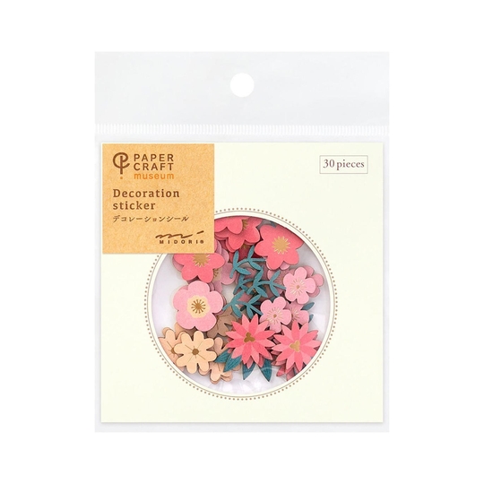 Midori Paper Craft Museum Adesivi Decorativi Fiori Rossi
