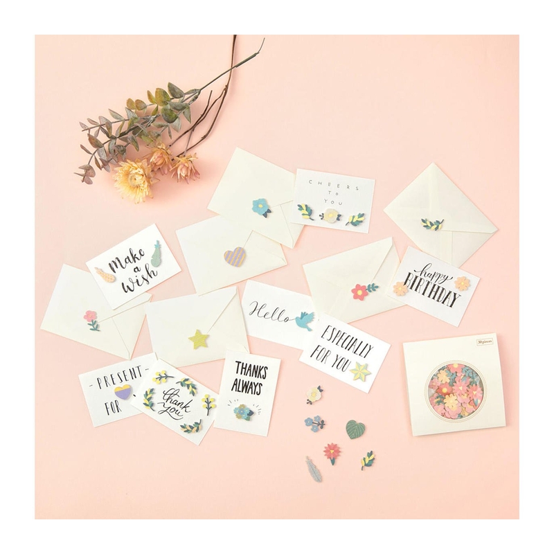 Midori Midori Paper Craft Museum Adesivi Decorativi Fiori Rossi