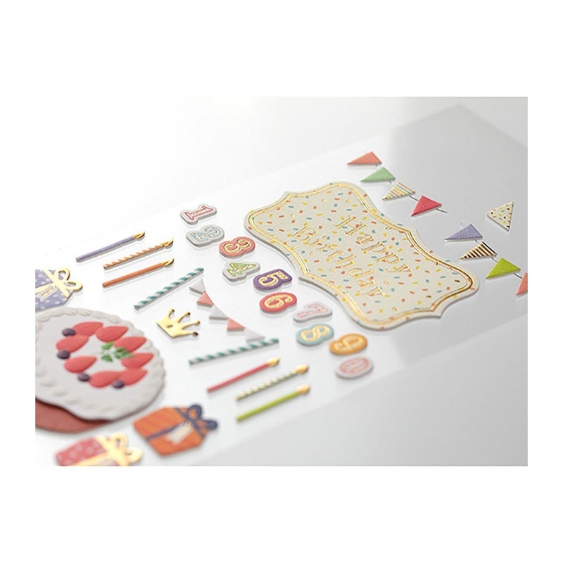 Midori Midori Paper Craft Museum Title Sticker Birthday