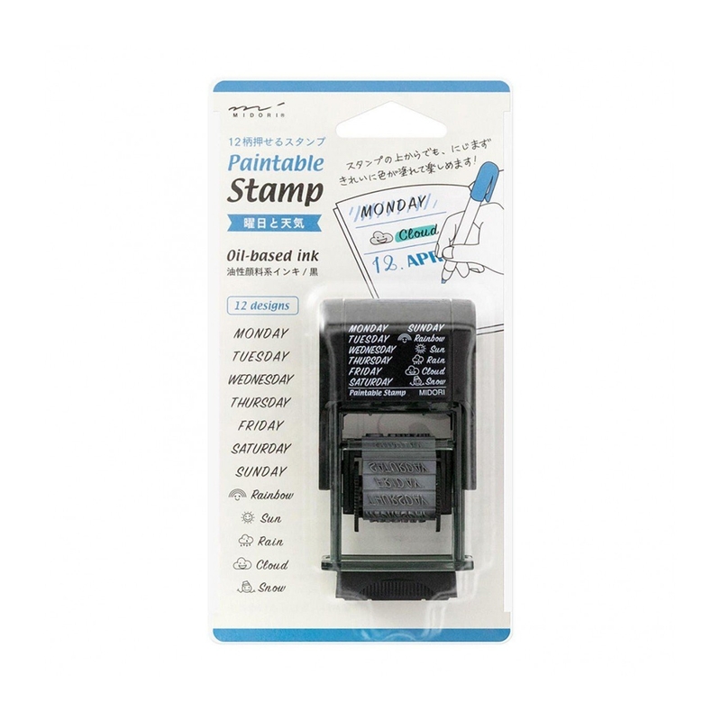 Midori Midori Paintable Stamp Rotating Days of Week & Weather