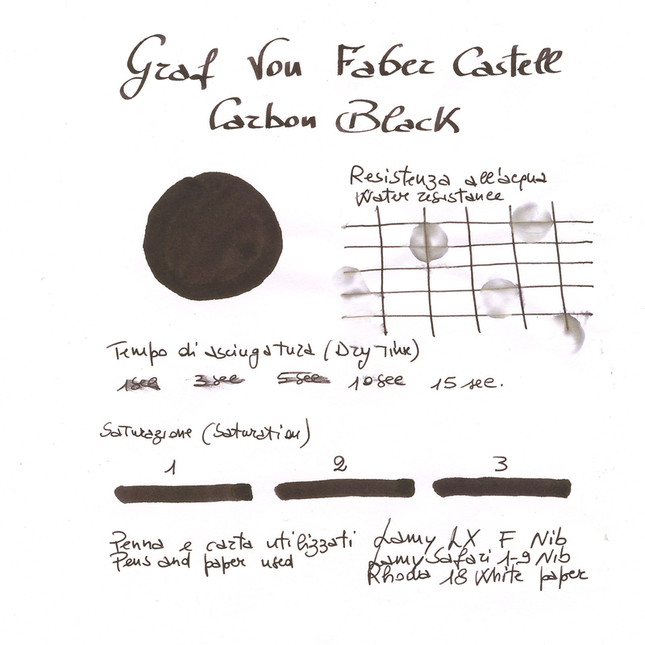 Graf von Faber Castell Carbon Black Ink Bottle 75 ml