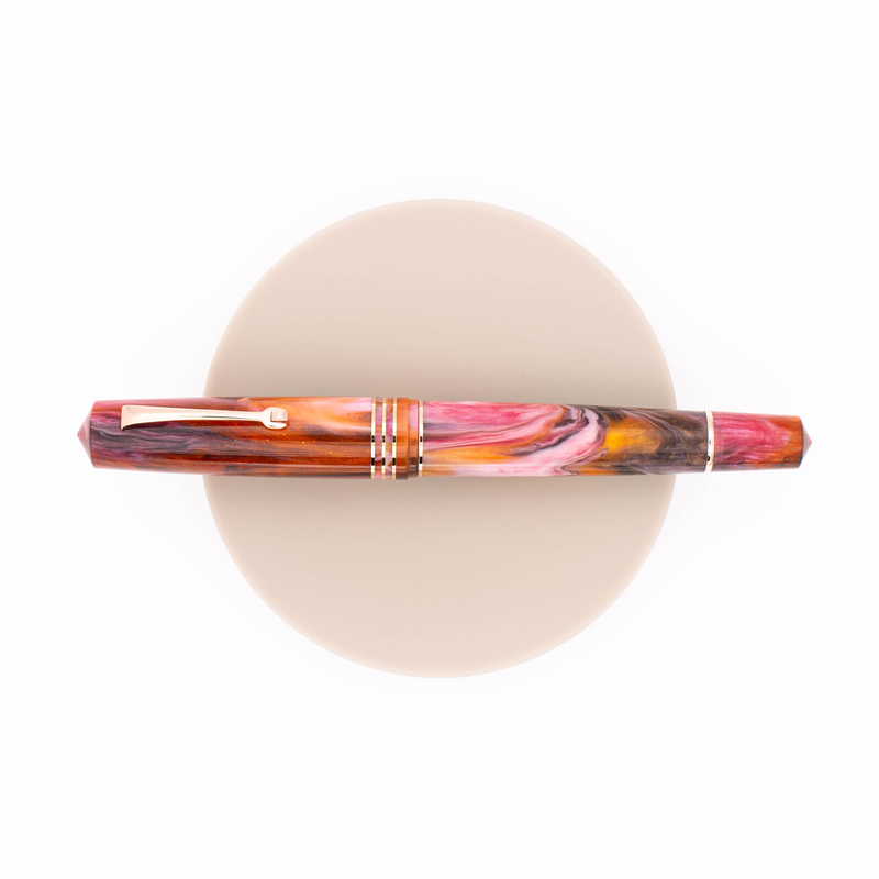 Leonardo Officina Italiana Leonardo Momento Zero Grande 2.0 Galattica Fountain Pen Nana Rosa 14k Limited Edition