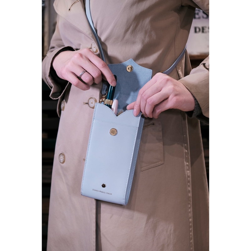 Ferris Wheel Press Ferris Wheel Press The Pendant Purse Portapenne in Pelle 5 Posti Light Blue