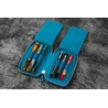 Galen Leather Galen Leather Zippered 6 Slots Pen Case Crazy Horse Ocean Blue