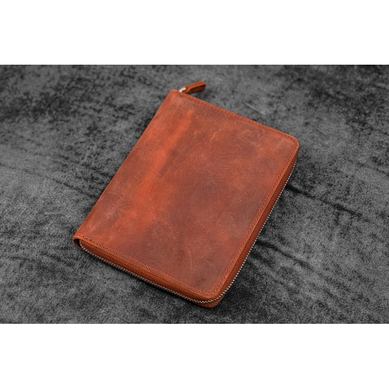 Galen Leather Galen Leather Portapenne in Pelle 5 Posti con Notebook A6 Crazy Horse Orange Galen Leather Galen Leather Portapenne in Pelle 5 Posti con Notebook A6 Crazy Horse Orange