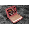 Galen Leather Galen Leather Portapenne in Pelle 5 Posti con Notebook A6 Crazy Horse Orange