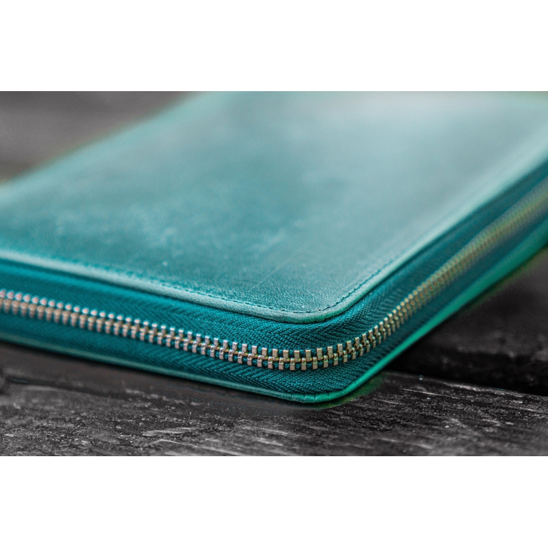Galen Leather Galen Leather Portapenne in Pelle 5 Posti con Notebook A6 Crazy Horse Forest Green