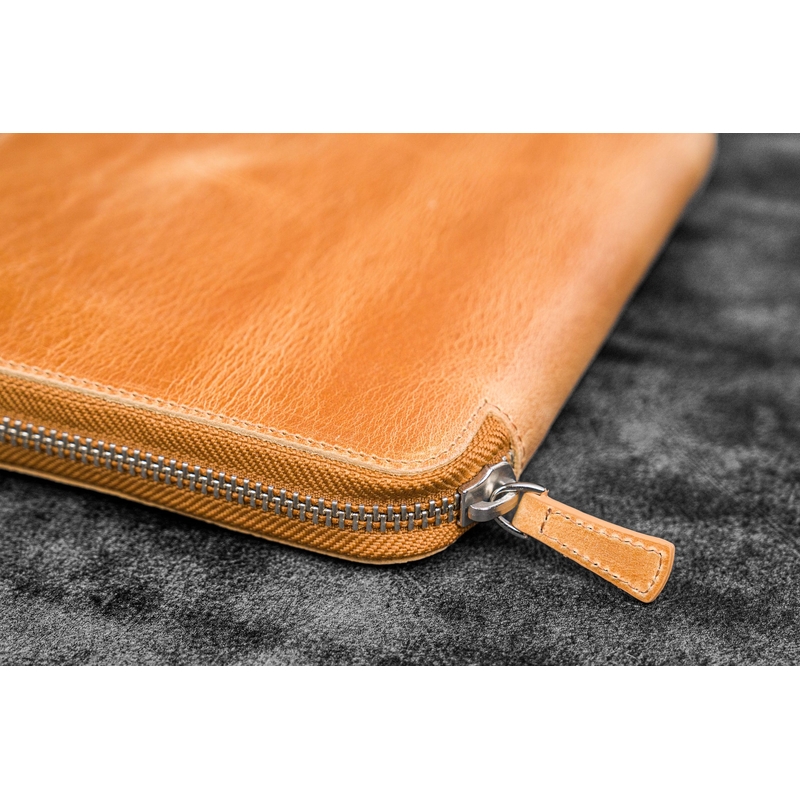 Galen Leather Galen Leather Portapenne in Pelle con Zip 20 Posti Crazy Horse Honey Ochre