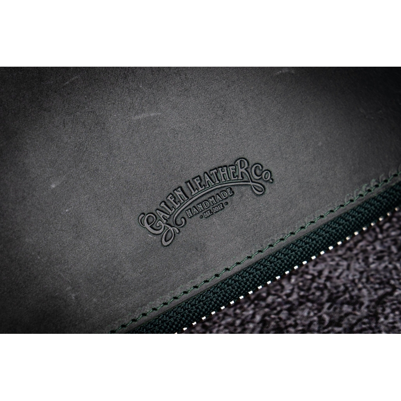Galen Leather Galen Leather Portapenne in Pelle 10 Posti con Notebook A5 Crazy Horse Forest Green