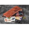 Galen Leather Galen Leather Slip-N-Zip 4 Slots Zippered Pen Pouch Crazy Horse Orange
