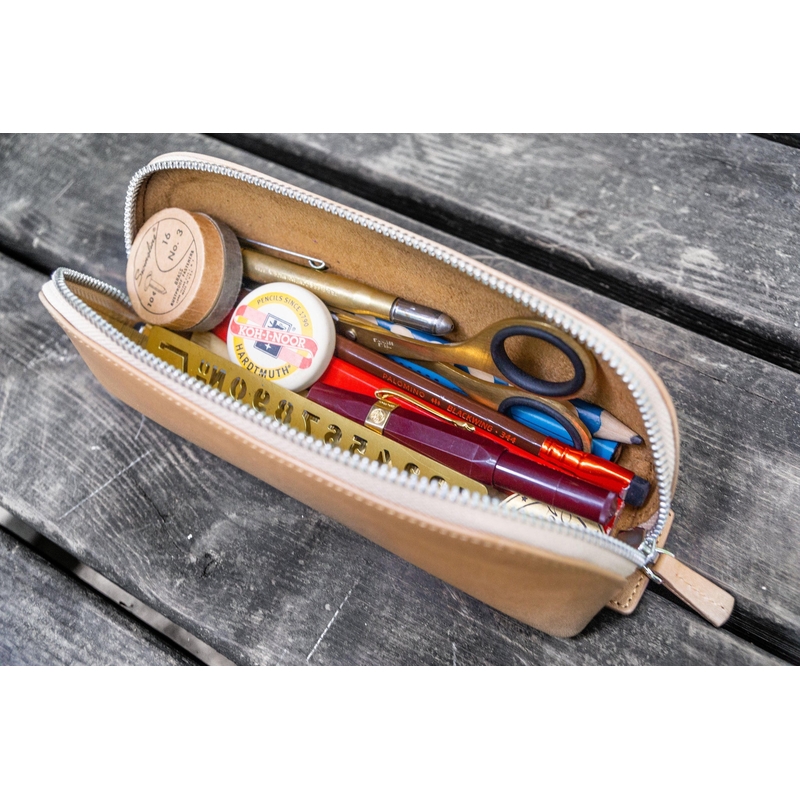 Galen Leather Galen Leather XLarge Zipper Pencil Case Undyed Leather