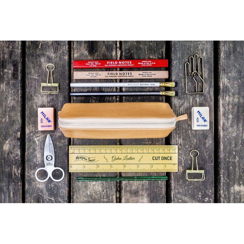 Galen Leather Galen Leather XLarge Zipper Pencil Case Undyed Leather
