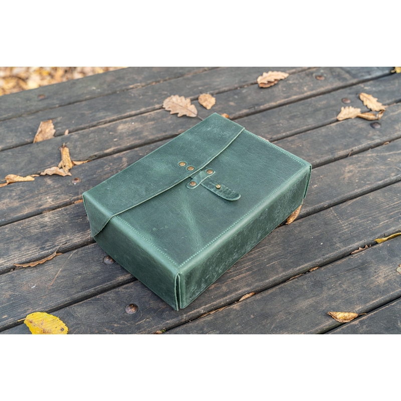 Galen Leather Galen Leather Writer's Medic Bag Crazy Horse Forest Green