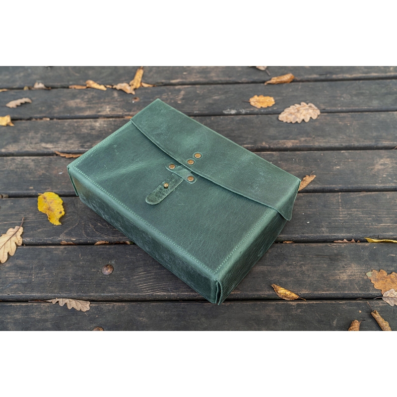 Galen Leather Galen Leather Writer's Medic Bag Crazy Horse Forest Green