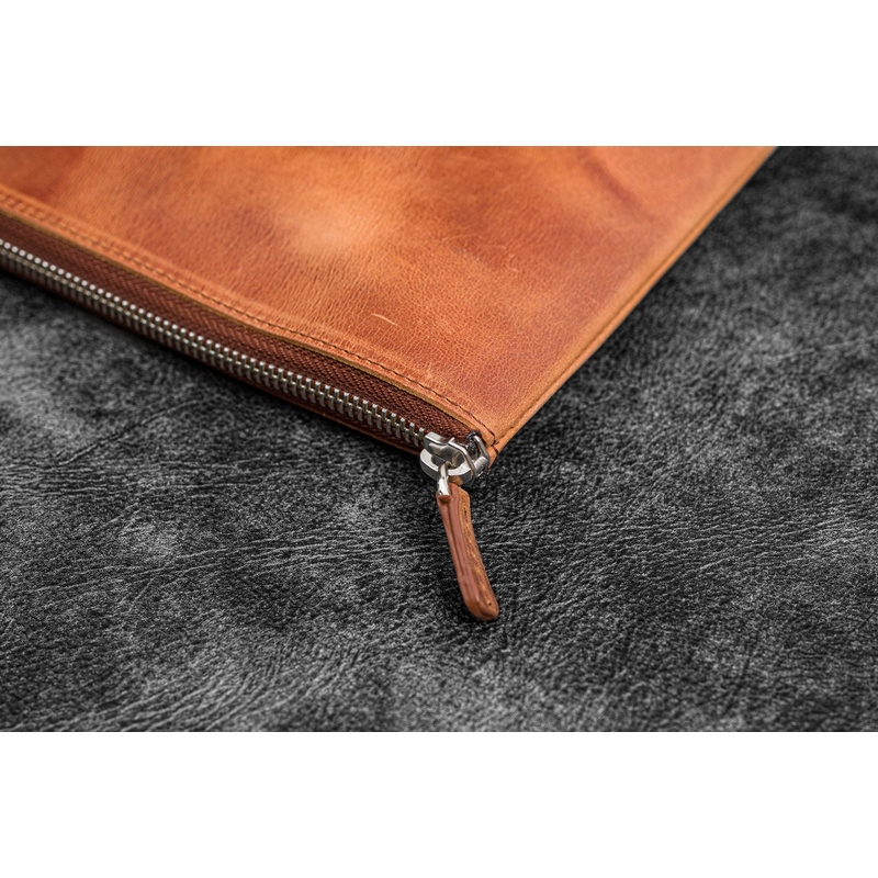 Galen Leather Galen Leather Writer's Bank Bag con Portapenne 7 Posti Crazy Horse Tan