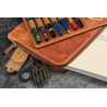 Galen Leather Galen Leather Writer's Bank Bag con Portapenne 7 Posti Crazy Horse Tan