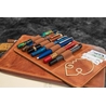 Galen Leather Galen Leather Writer's Bank Bag con Portapenne 7 Posti Crazy Horse Tan