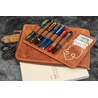 Galen Leather Galen Leather Writer's Bank Bag con Portapenne 7 Posti Crazy Horse Tan