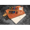 Galen Leather Galen Leather Writer's Bank Bag con Portapenne 7 Posti Crazy Horse Tan