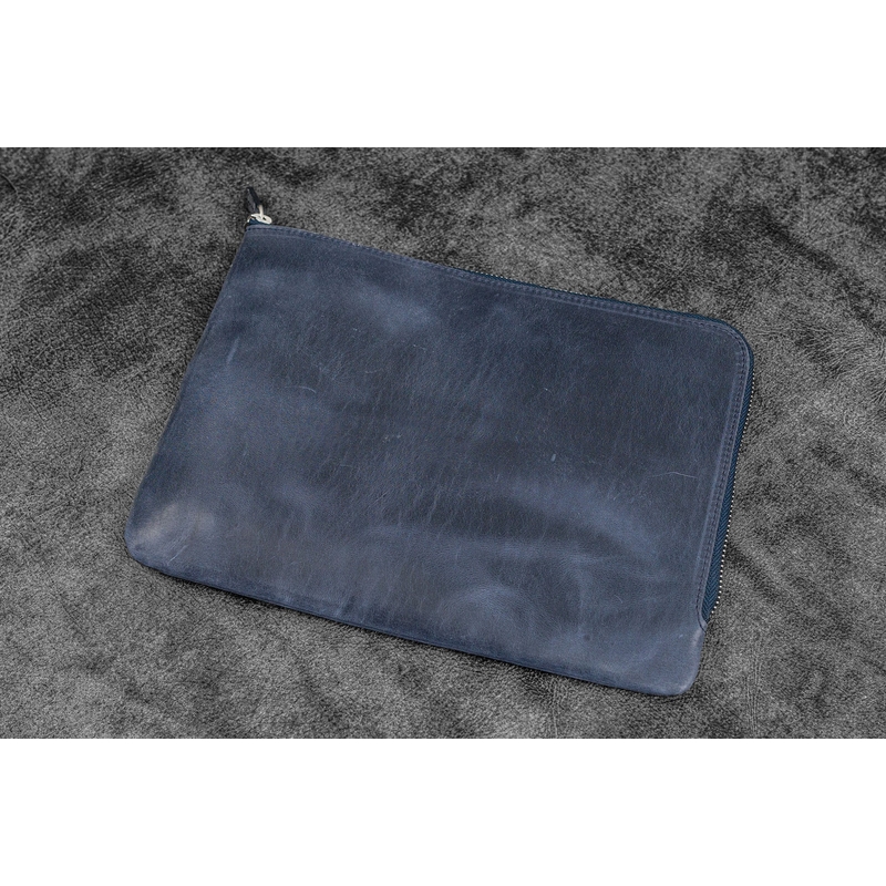 Galen Leather Galen Leather Writer's Bank Bag con Portapenne 7 Posti Crazy Horse Navy Blue Galen Leather Galen Leather Writer's Bank Bag con Portapenne 7 Posti Crazy Horse Navy Blue