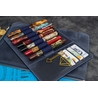 Galen Leather Galen Leather Writer's Bank Bag con Portapenne 7 Posti Crazy Horse Navy Blue