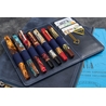 Galen Leather Galen Leather Writer's Bank Bag con Portapenne 7 Posti Crazy Horse Navy Blue