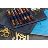Galen Leather Galen Leather Writer's Bank Bag con Portapenne 7 Posti Crazy Horse Navy Blue