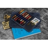 Galen Leather Galen Leather Writer's Bank Bag con Portapenne 7 Posti Crazy Horse Navy Blue