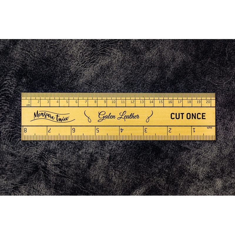 Galen Leather Galen Leather Brass Ruler Righello in Ottone