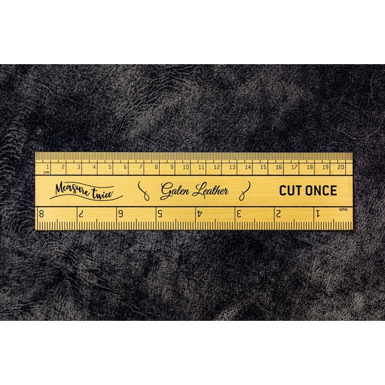 Galen Leather Vintage Inspired Brass Ruler